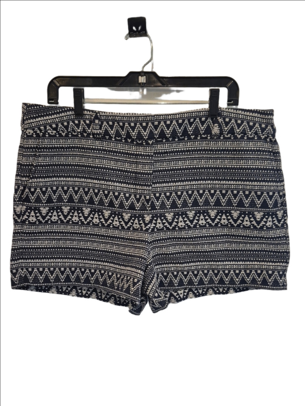 Anne Taylor LOFT Navy and White Tribal Jacquard Geometric Print Shorts